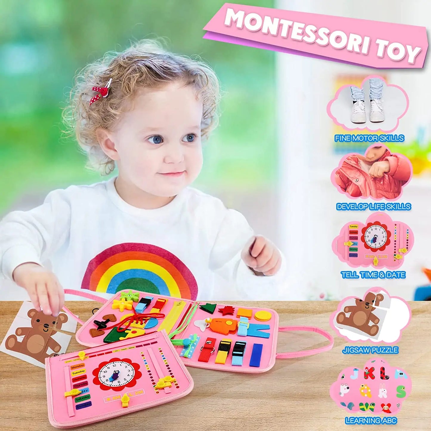 Kids Busy Board Educational Activity Sensory